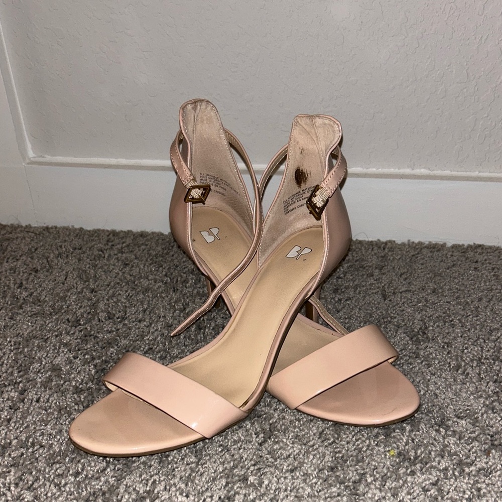 Nude Ankle Strap Heels
